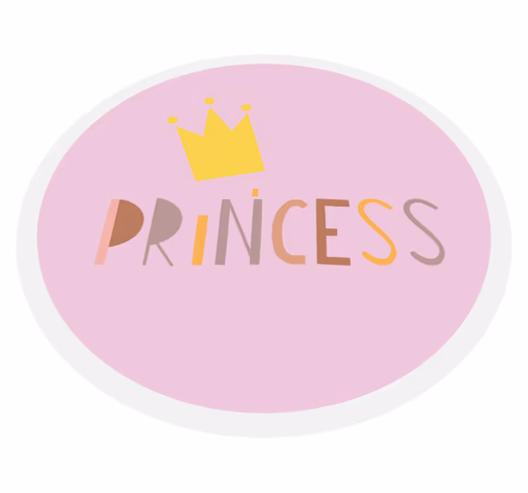 Tapete de vinil infantil de princesa em fundo rosa - TenStickers