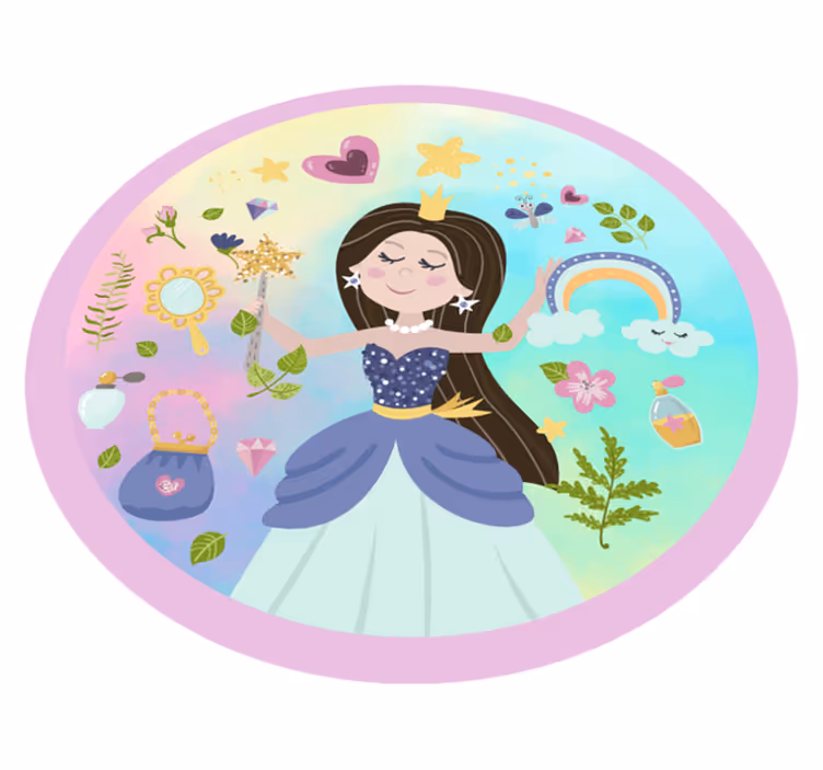 Tapete vinílico infantis princesa de conto de fadas - TenStickers