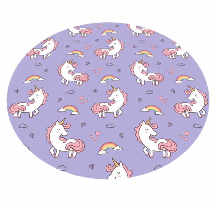 Tapete vinílico infantis padrão de fantasia de unicórnio - TenStickers