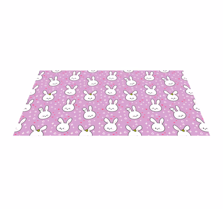Tapete vinílico para bebés padrões de coelho - TenStickers