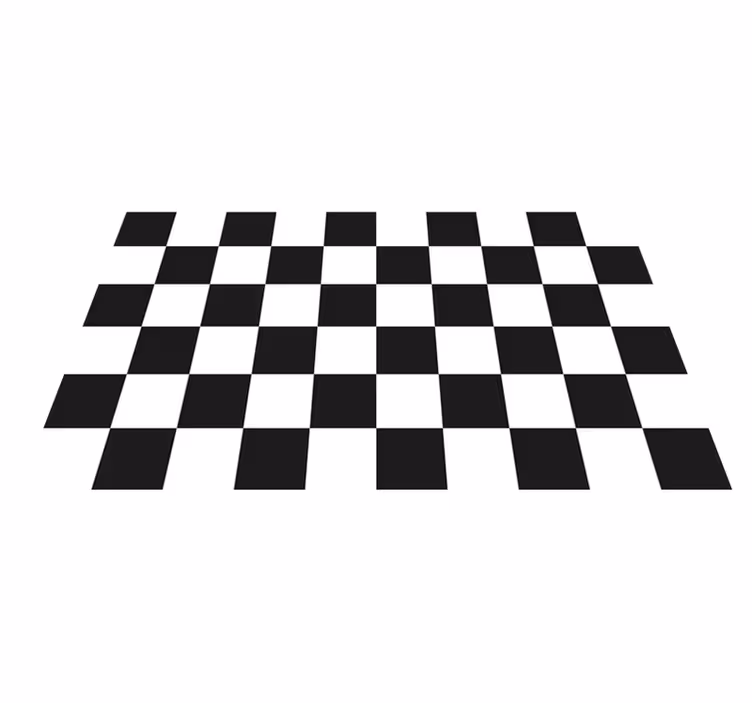 Tapete xadrez preto e branco - TenStickers