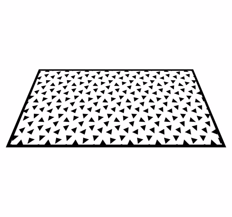 Triângulos pretos e brancos tapetes geométricos de vinil - TenStickers