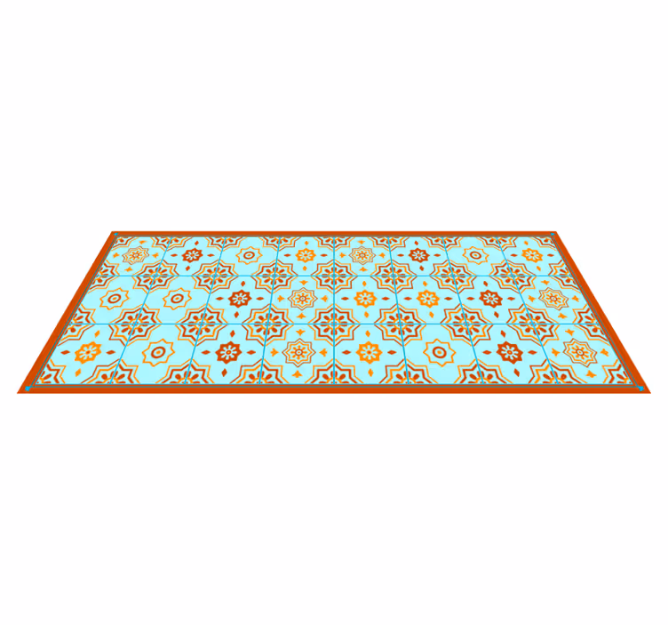 Tapete de vinil de mosaico laranja e azul - TenStickers
