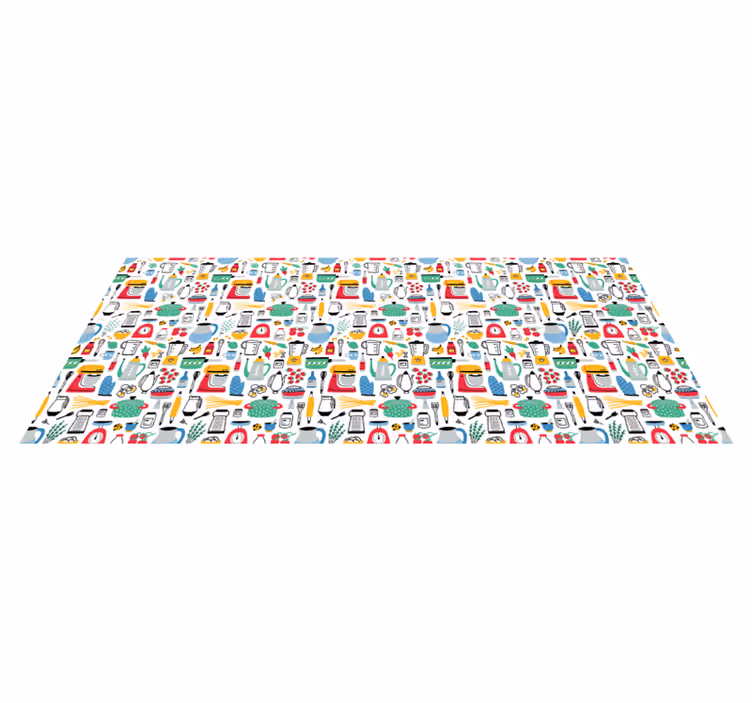 Tapete de vinil multicolorido com padrão de cozinha - TenStickers