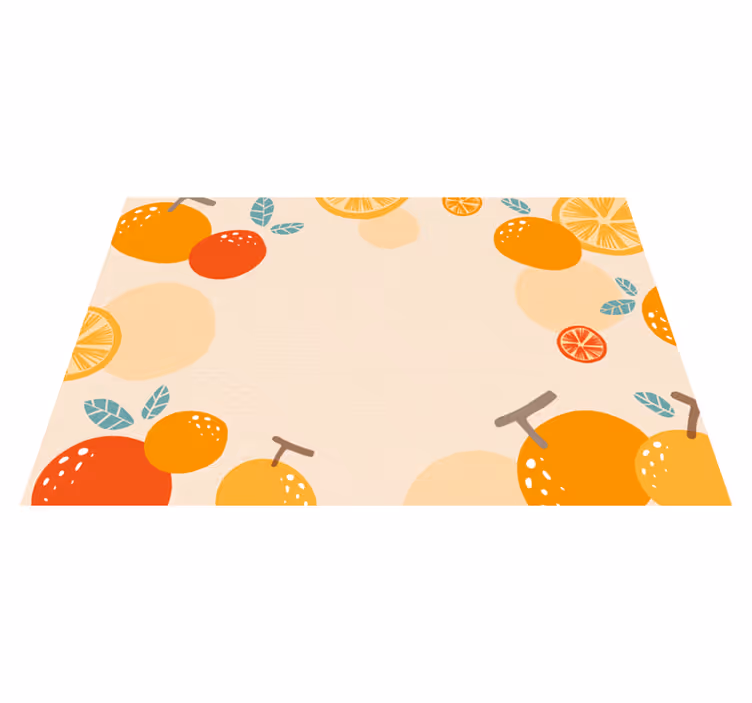 Tapete vinílico flores e plantas padrão cítrico - TenStickers