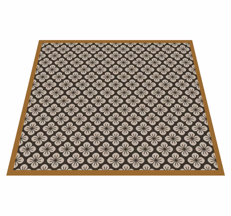 Tapete floral preto com produtode piso - TenStickers