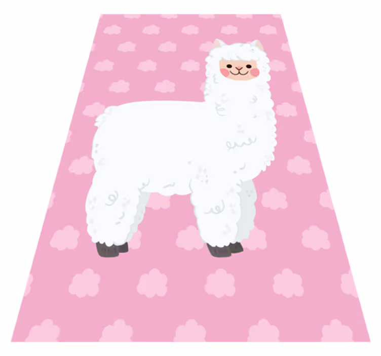 Tapete de vinil infantil rosa nórdico de lhama - TenStickers
