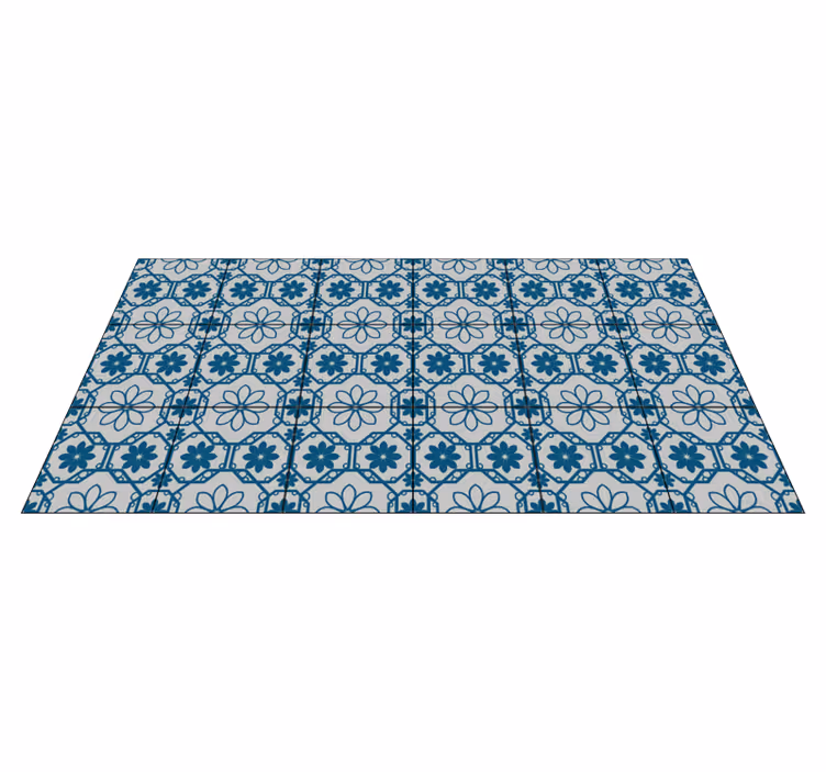 Gravatas circulares tapete moderno azul e branco - TenStickers