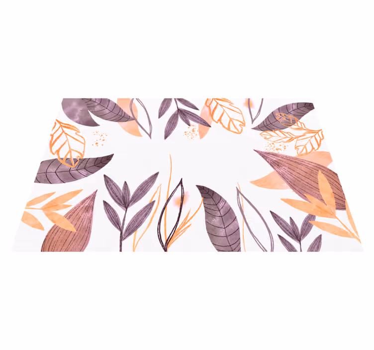 Tapete vinílico quarto padrões de folhas elegantes - TenStickers