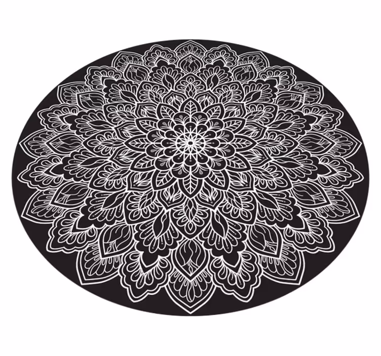 Tapete mandala vinil preto e branco - TenStickers