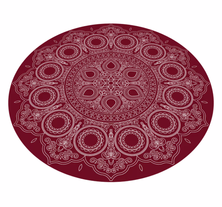 Tapete vinílico de mandala motivo vermelho bordô - TenStickers