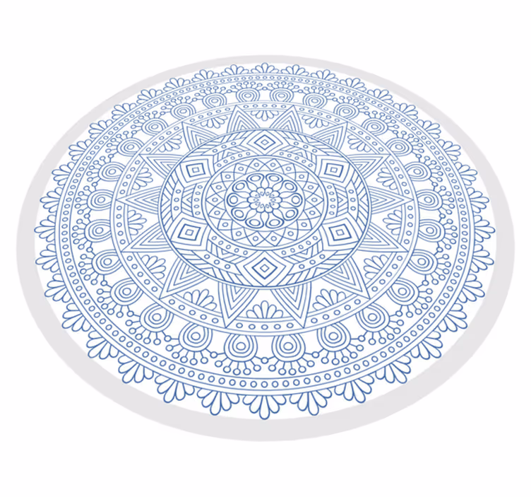 Tapete mandala vinil azul escuro e branco - TenStickers