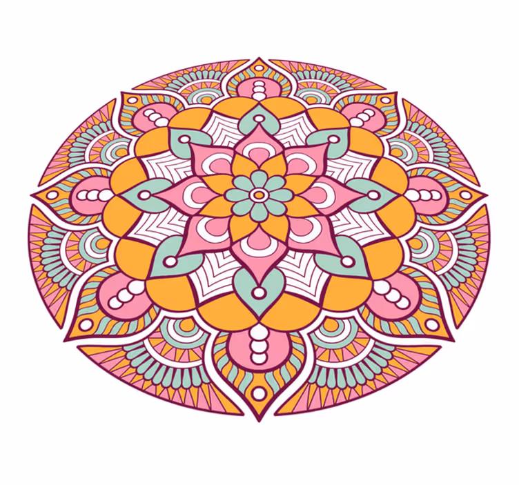 Tapete vinílico de mandala conceito floral animado - TenStickers