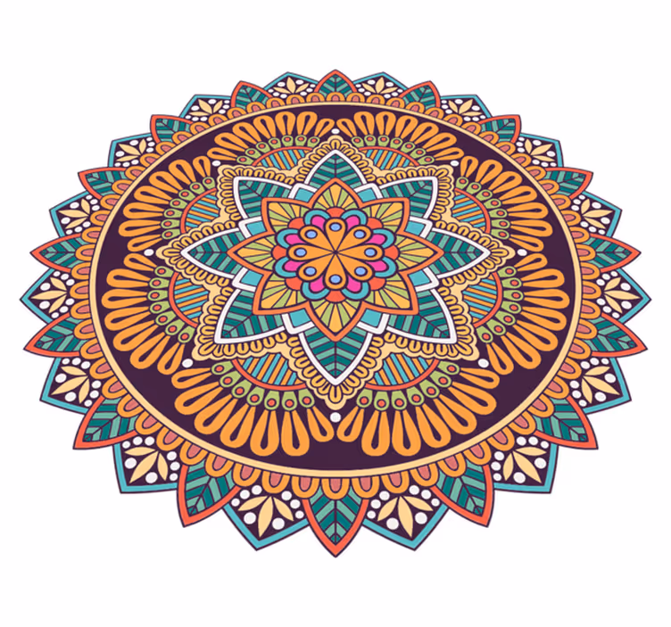 Tapete de vinil de mandala flor mandala colorida - TenStickers