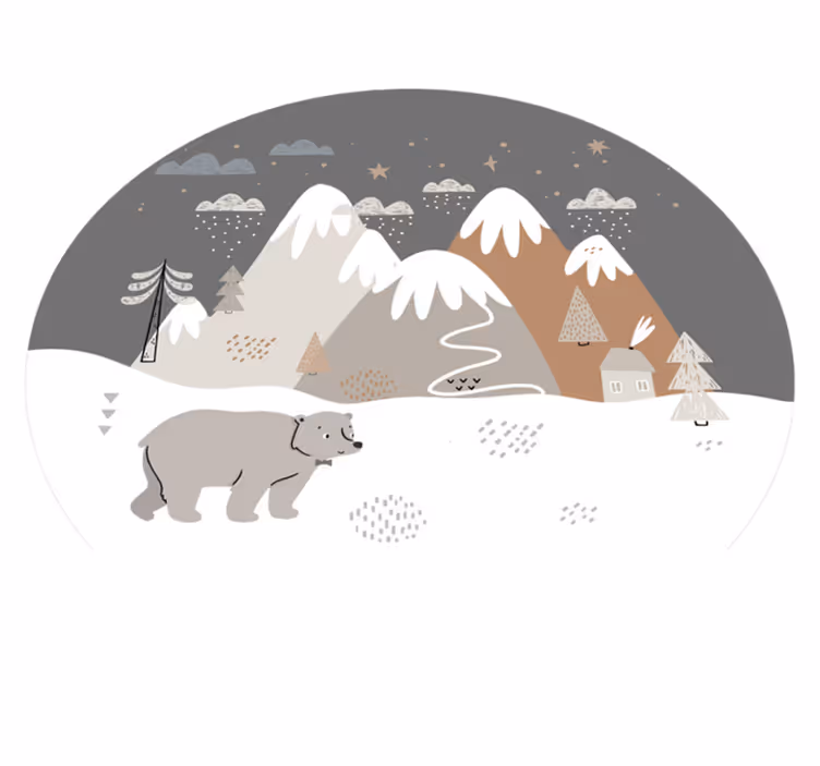 Tapete vinílico infantis playground do urso polar - TenStickers