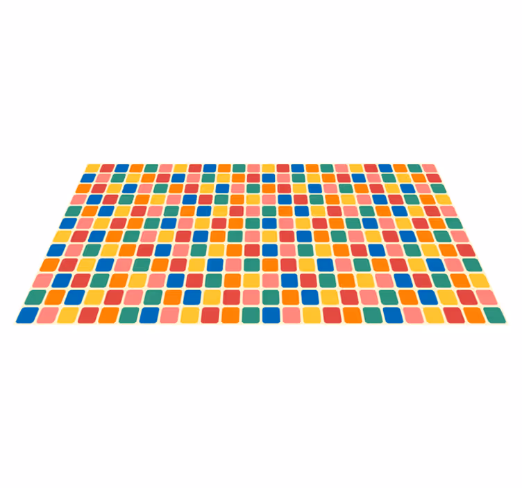 Quadrados de ladrilhos multicoloridos tapetes geométricos de vini - TenStickers