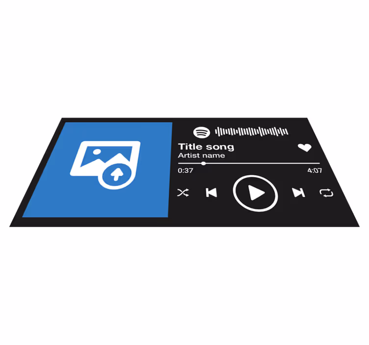 Spotify música com texto e imagem para personalizar tapete - TenStickers