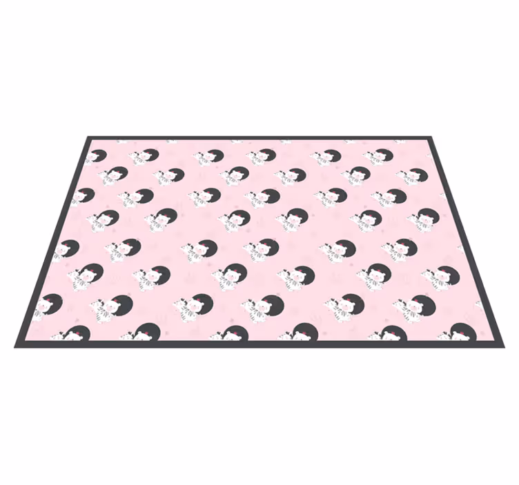 Tapete vinílico infantis gráfico brincalhão de bailarina - TenStickers