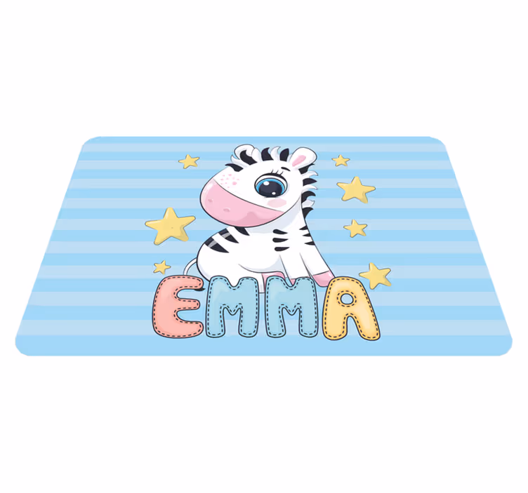 Tapete vinílico infantis diversão listrada de zebra - TenStickers