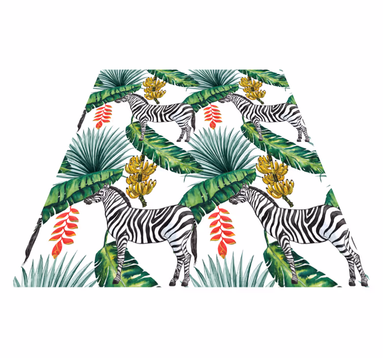 Tapete vinílico de animais zebra tropical - TenStickers
