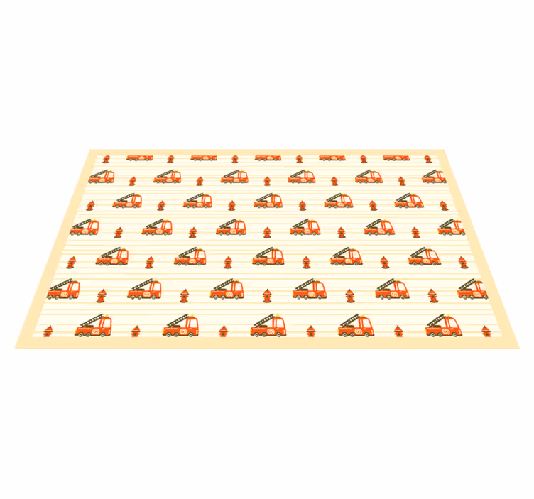 Caminhão de bombeiros e tapete de vinil infantil - TenStickers