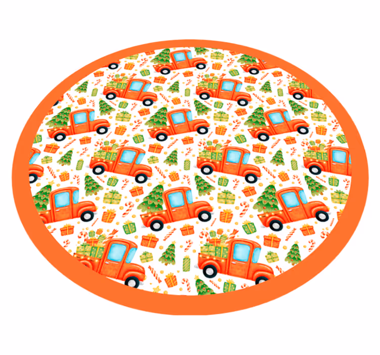 Tapete em vinil infantil círculo de transporte lúdico - TenStickers