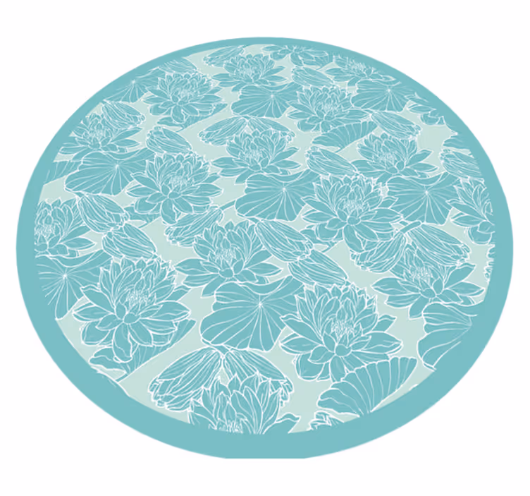 Tapete vinílico flores e plantas círculo com motivos florais - TenStickers