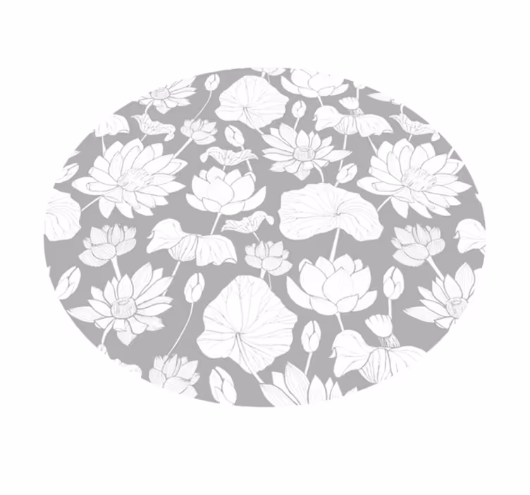 Tapete vinílico flores e plantas floral monocromático - TenStickers