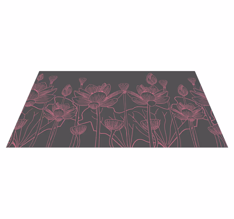 Tapete vinílico flores e plantas esboço de contorno floral - TenStickers