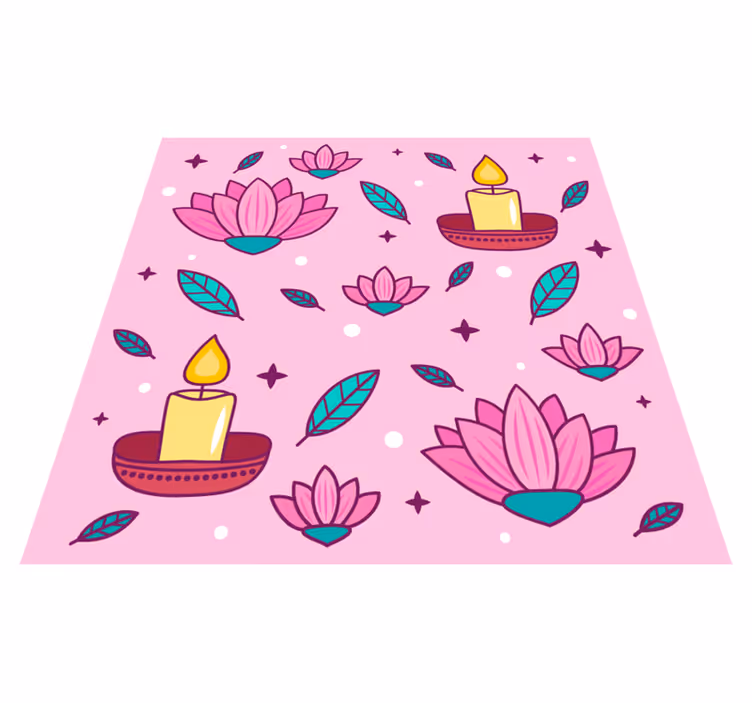 Tapete vinílico flores e plantas ambiente de flor de lótus - TenStickers