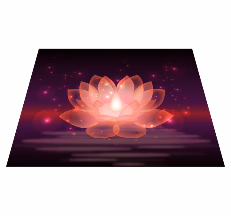 Tapete vinílico de mandala desenho de lótus cósmico - TenStickers