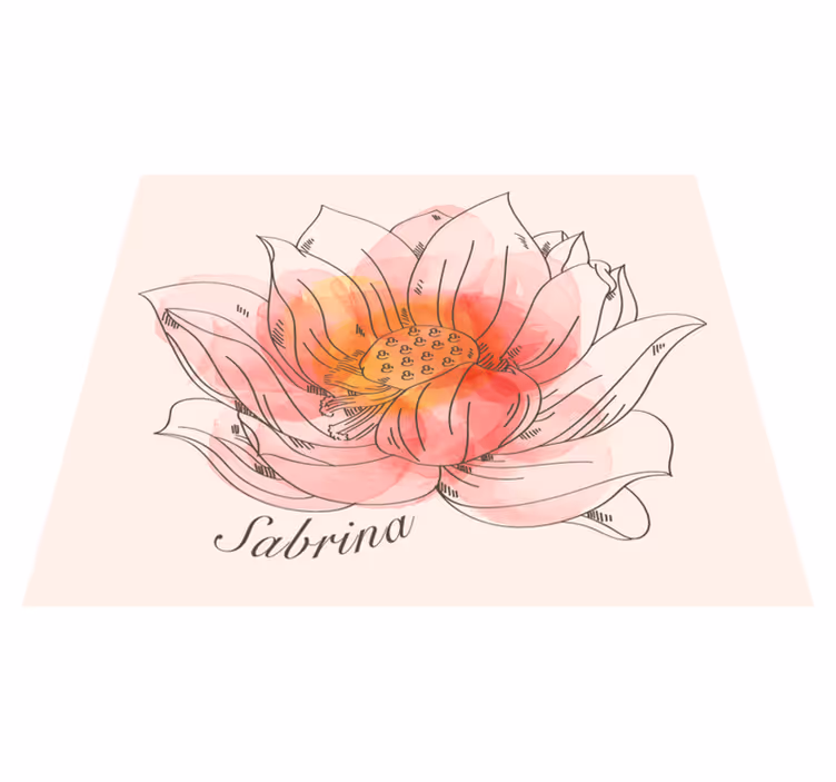 Tapete floral com nome de lótus com nome próprio - TenStickers