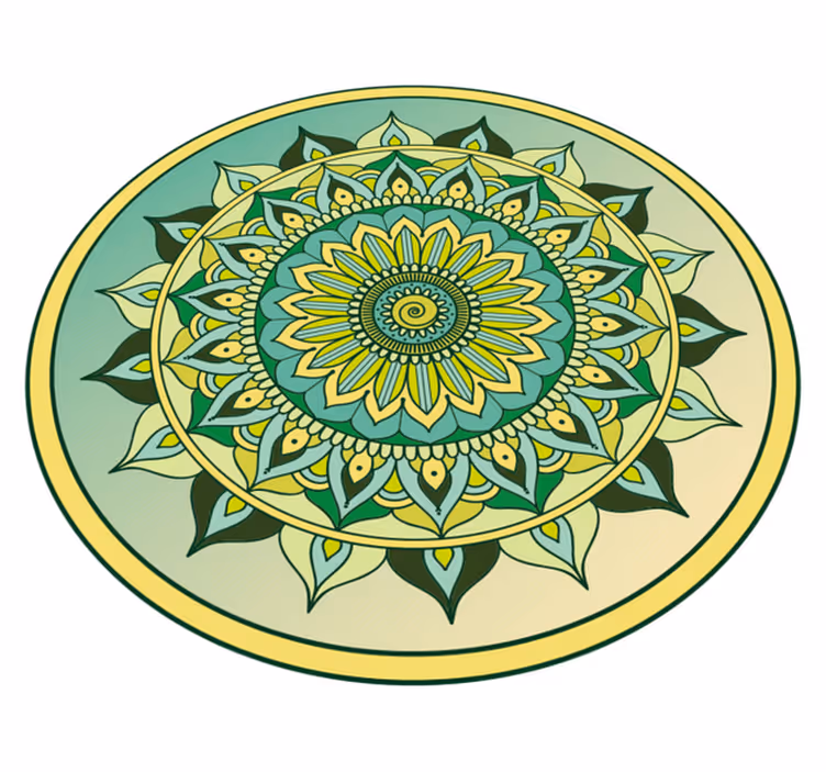 Mandala verde ombre mandala vinil tapete - TenStickers