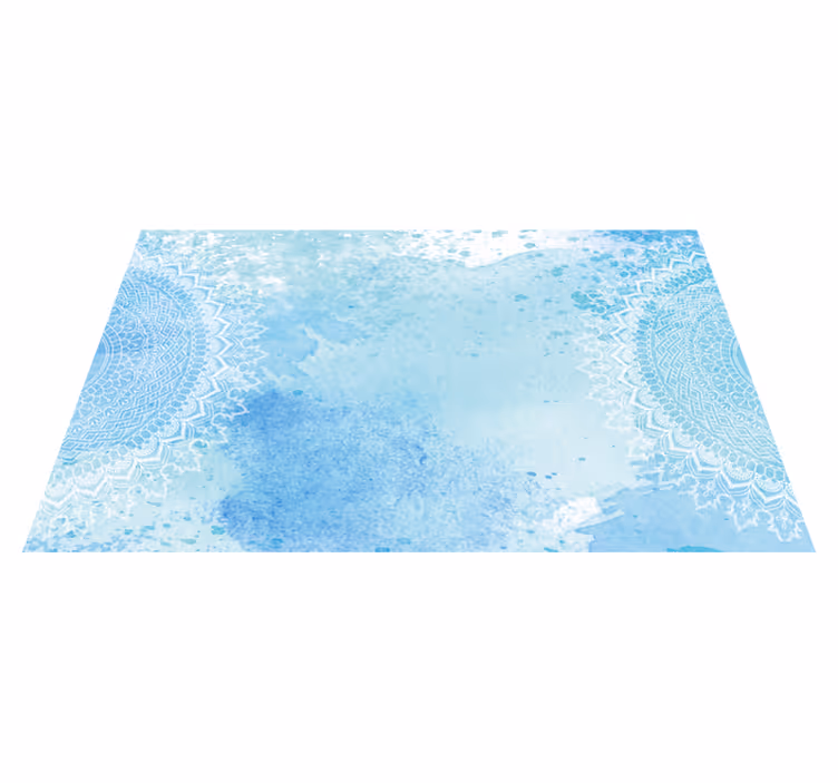Tapete de vinil mandala aquarela azul - TenStickers
