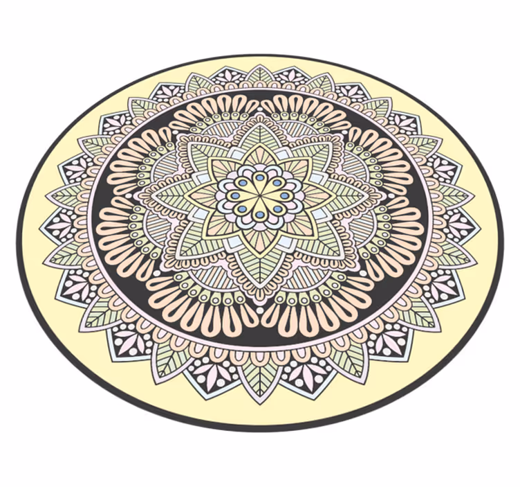 Tapete vinílico de mandala motivo circular complexo - TenStickers