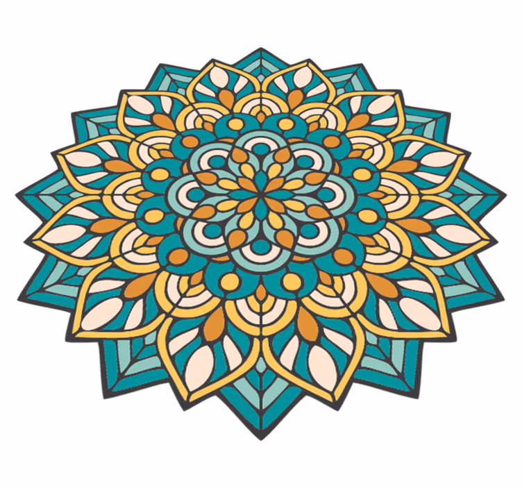 Tapete vinílico de mandala motivo colorido complexo - TenStickers