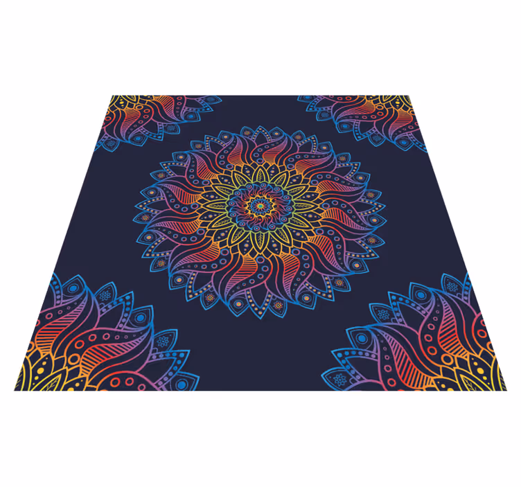 Tapete vinílico de mandala com estampa colorida vibrante - TenStickers