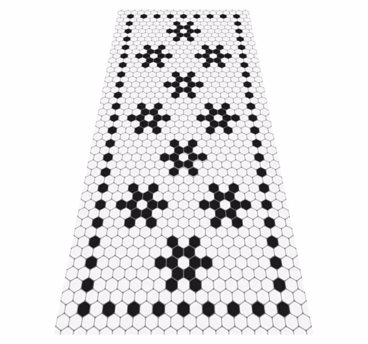 Carpete em mosaico preto e branco - TenStickers