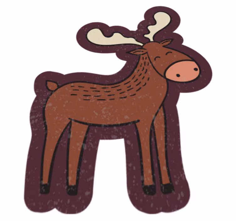 Tapete vinílico de animais alce de desenho animado - TenStickers