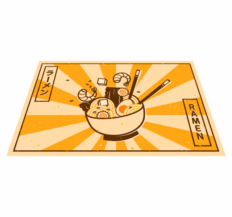 Tapete vinílico cozinha ilustração de ramen - TenStickers