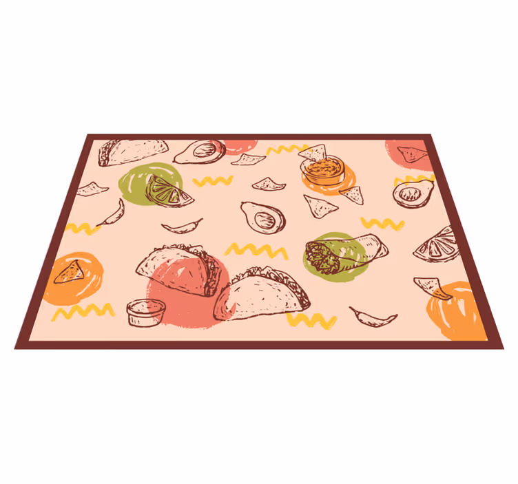 Bonito desenho animado taco piso de cozinha - TenStickers