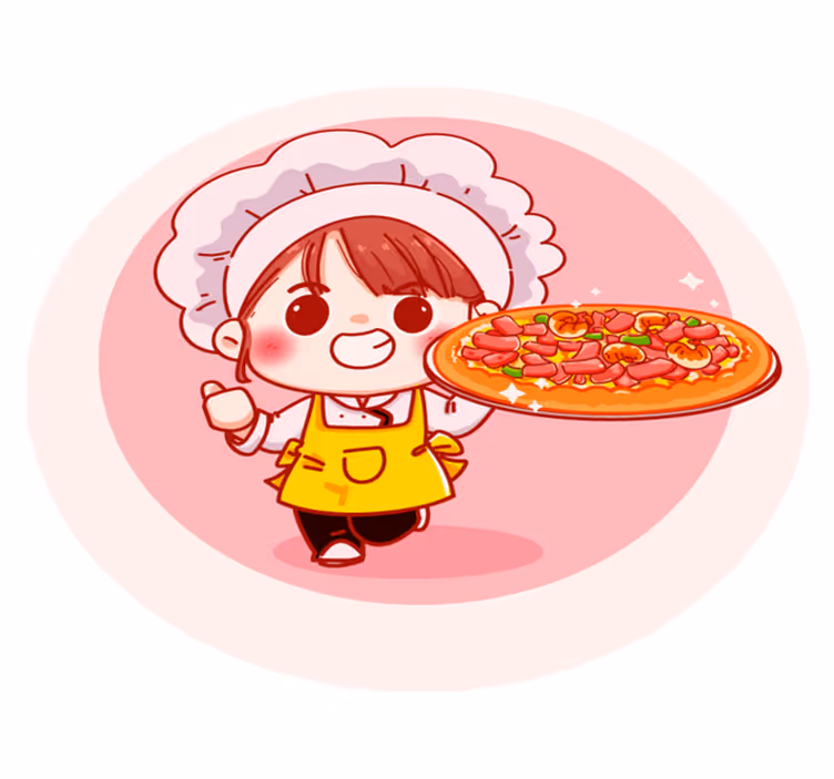 Tapete em vinil infantil ilustração de chef alegre - TenStickers