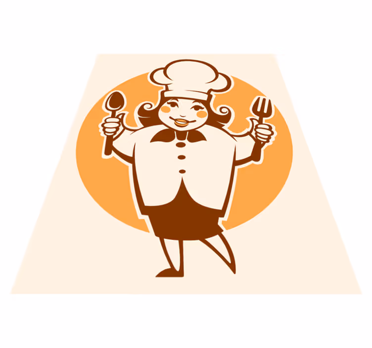 Tapete vinílico cozinha silhueta alegre do chef - TenStickers