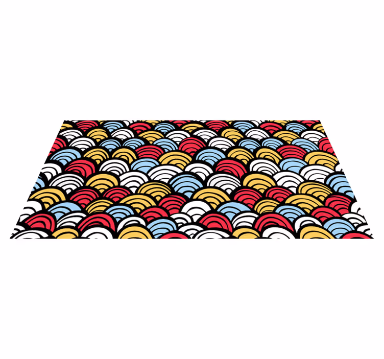Tapete vinílico geométricas semicírculos coloridos - TenStickers