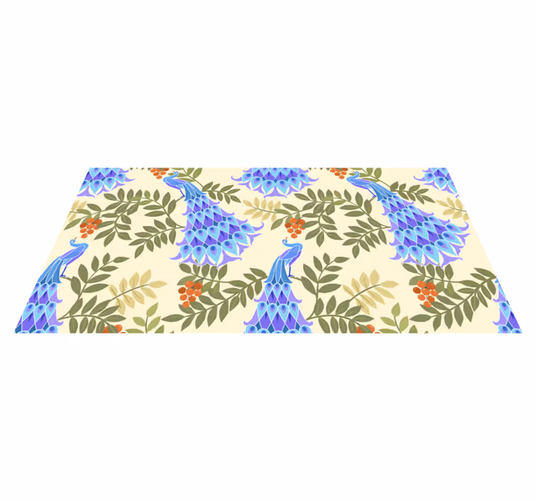 Tapete vinílico flores e plantas tema floral pavão - TenStickers