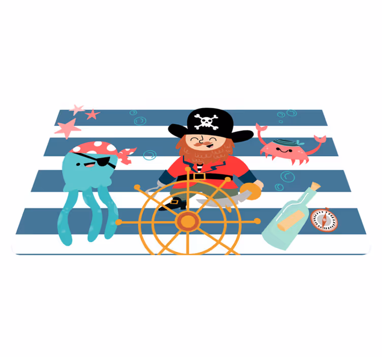 Tapete vinílico infantis aventura pirata - TenStickers