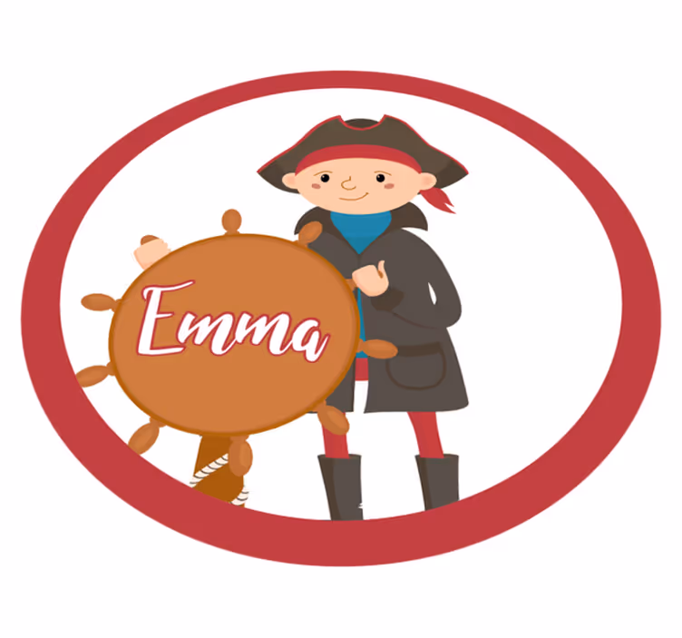 Tapete vinílico com nome pirata personalizável - TenStickers