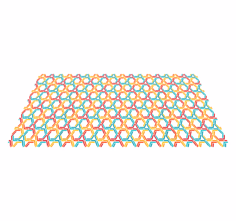 Tapetes de vinil geométrico com padrão hexágono colorido - TenStickers