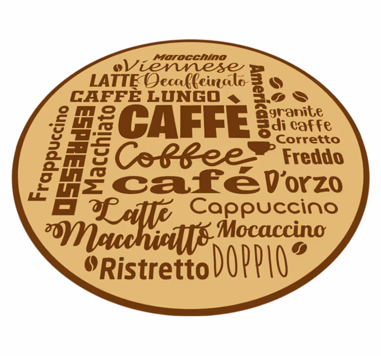 Tapete vinílico frases e textos peça central de café - TenStickers