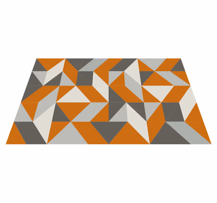 Tapete vinílico para gabinete Azulejo moderno abstrato laranja e  - TenStickers
